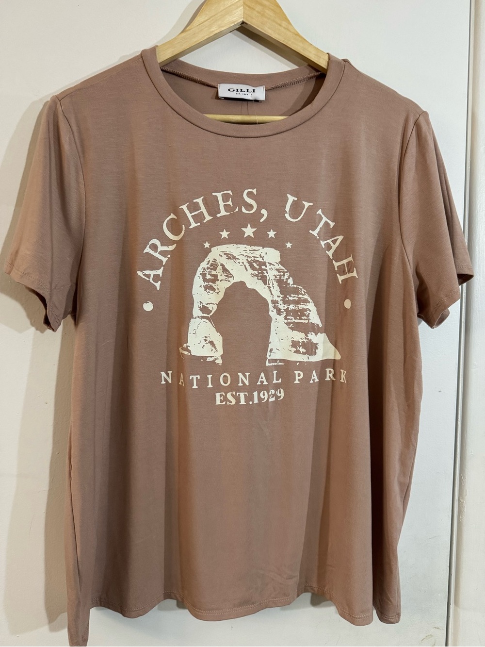 Gilli Arches Utah Graphic Tee in Mauve Brown
